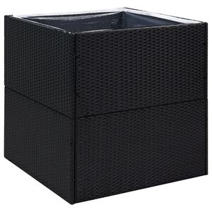 vidaXL Plantekasse svart 80x80x80 cm polyrotting