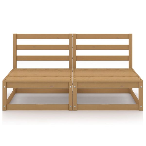 vidaXL 2-seters hagesofa honningbrun heltre furu