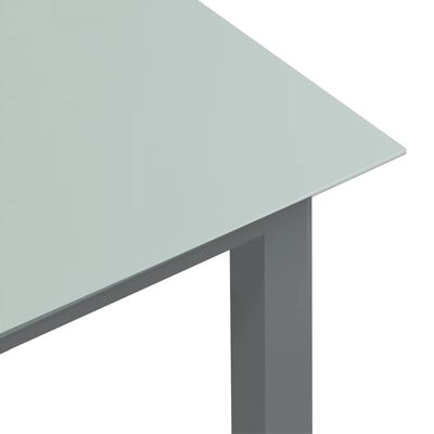 vidaXL Hagebord lysegrå 150x90x74 cm aluminium og glass