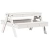 vidaXL Piknikbord for barn hvit 88x97x52 cm heltre furu