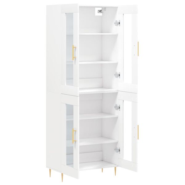 vidaXL Highboard hvit 69,5x34x180 cm konstruert tre