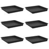 vidaXL Firkantet Blomsterbrett 6 stk. Svart 18 x 18 x 2 cm Plast