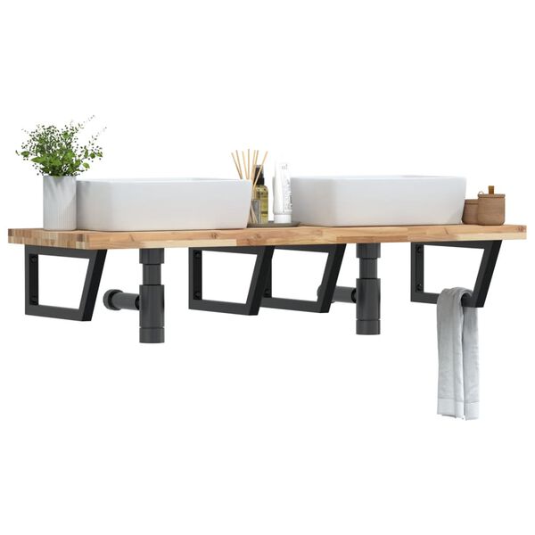 vidaXL Servanthylle veggmontert st&aring;l og heltre akasie