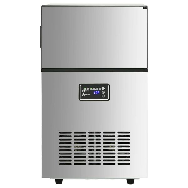vidaXL Isbitmaskin 45 kg/24 t sølv