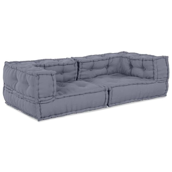 vidaXL Modulsofa 3 pcs Grå 140 x 70 x 36 cm stoff