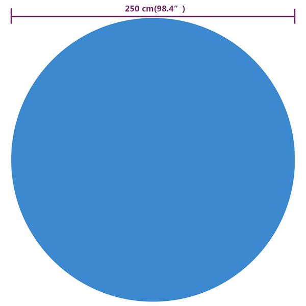 vidaXL Flytende solarduk PE 250 cm blå