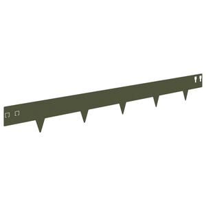 vidaXL Gjerdekant 20 pcs 100 x 12 cm St&aring;l Olivengr&oslash;nn