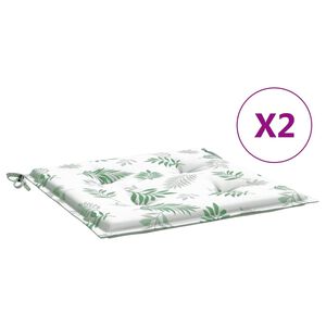 vidaXL Stolputer 2 stk bladm&oslash;nster 40x40x4 cm stoff