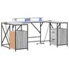 vidaXL Skrivebord Gr&aring; Sonoma Konstruert tre 182 x 101 x 87,5 cm