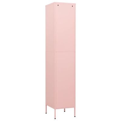 vidaXL Oppbevaringsskap rosa 35x46x180 cm stål