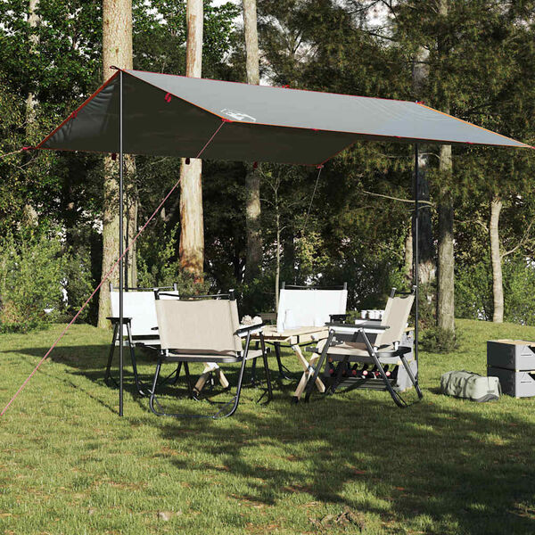 vidaXL Campingpresenning grå og oransje 360x294 cm vanntett