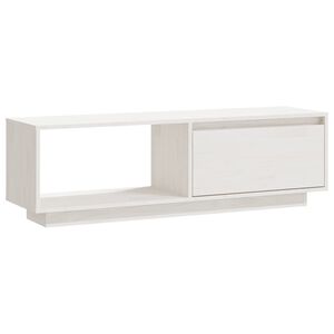 vidaXL TV-benk 110x30x33,5 cm heltre furu hvit