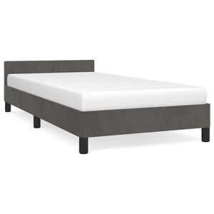 vidaXL Sengeramme uten madrass m&oslash;rkegr&aring; 90x190 cm Single fl&oslash;yel
