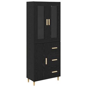vidaXL H&oslash;yskap Svart Eik 34,5 x 34 x 180 cm Konstruert tre