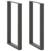 vidaXL Barbordben U-formet 2 stk antrasitt 60x(100-101) cm st&aring;l