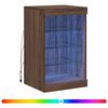 vidaXL Skjenk med LED-lys brun eik 41x37x67 cm