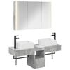 vidaXL Baderomsskapsett 4 pcs Betonggr&aring; 103,5 x 15,5 x 70 cm