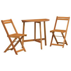 vidaXL Bistrosett 3 pcs Olje naturlig Solid akasietre
