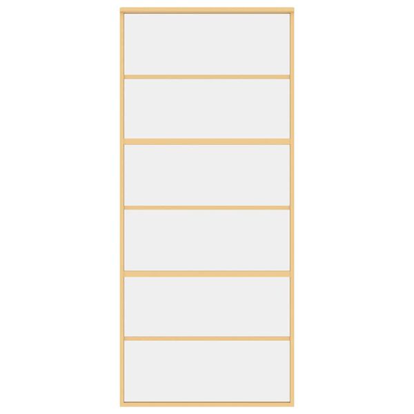 vidaXL Skyvedør gull 90x205 cm gjennomsiktig ESG glass og aluminium