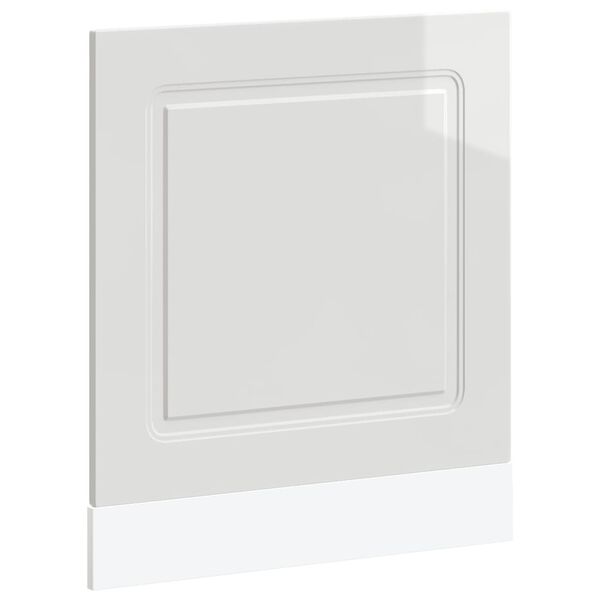 vidaXL Oppvaskmaskin panel h&oslash;yglans hvit 60x1,5x57 cm konstruert tre