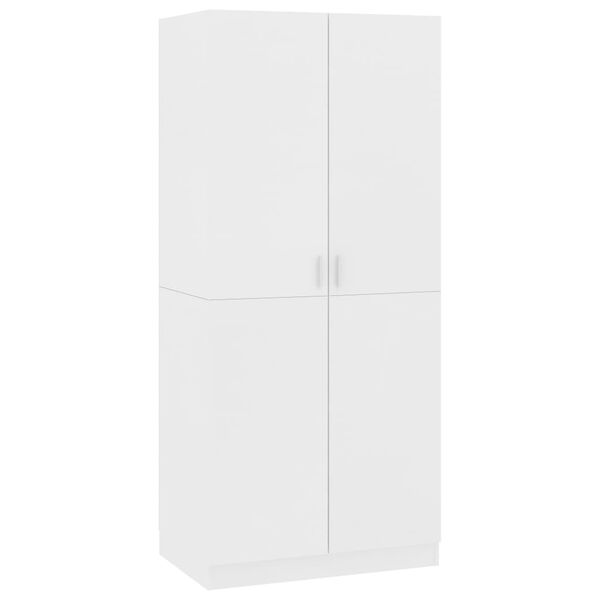 vidaXL Garderobe hvit 80x52x180 cm konstruert tre