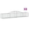 vidaXL Gabionkurver buede 8 stk 300x50x40/60 cm galvanisert jern
