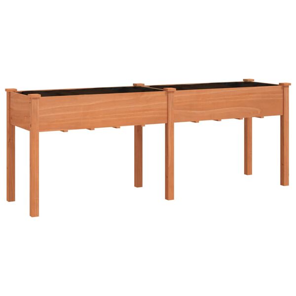 vidaXL Plantekasse med foring brun 203x53x76 cm heltre gran