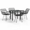 vidaXL Hagespisegruppe 5 deler svart polyrotting
