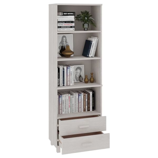vidaXL Highboard HAMAR hvit 60x35x180 cm heltre furu