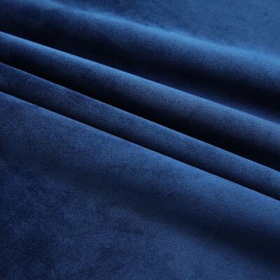 vidaXL Lystette gardiner med kroker 2 stk fløyel mørkeblå 140x175 cm