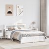 vidaXL Sengeramme med hodegavl hvit 140x200 cm heltre furu