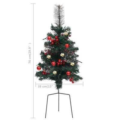 vidaXL Forhåndsbelyst kunstig juletrær 2 stk 76 cm PVC