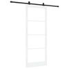 vidaXL Skyved&oslash;r ORKDAL Hvit 93 x 232 cm Massivt furutre og glass