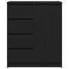 vidaXL Skjenk med skuffer svart eik 71x35x84 cm konstruert tre