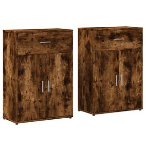 vidaXL Skjenker 2 r&oslash;kt eik 60x30x84 cm konstruert tre