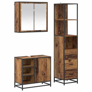 vidaXL Baderomsinnredningssett 3 stk. Gamle tre 65 x 33 x 60 cm
