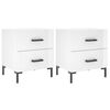 vidaXL Nattbord 2 stk h&oslash;yglans hvit 40x35x47,5 cm konstruert tre