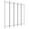 vidaXL Romdeler med 5 paneler hvit 200x200 cm stoff