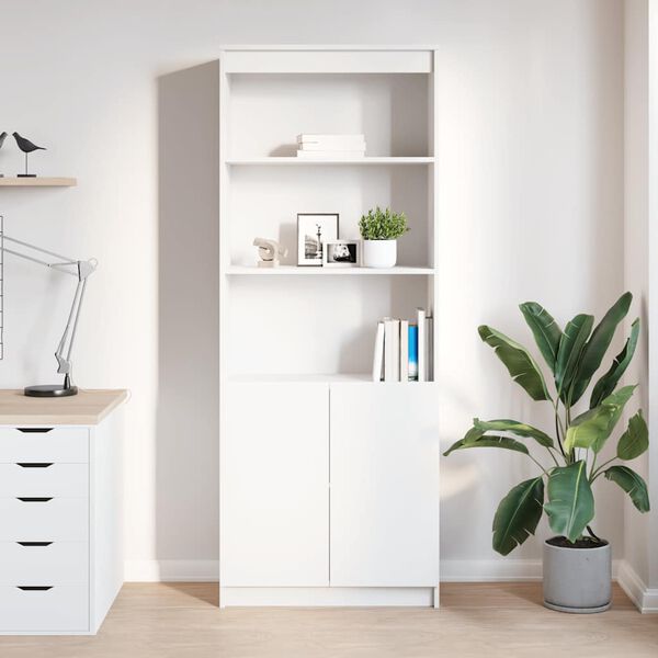 vidaXL Highboard hvit 70x35x180 cm konstruert tre