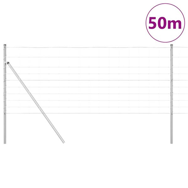 vidaXL Gjerdep&aring;le Galvanisert 50 x 1 m St&aring;l