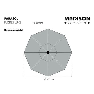Madison Parasoll Flores Luxe 300 cm rund salviegrønn