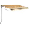 vidaXL Frittst&aring;ende manuell uttrekkbar markise 300x250 cm gul/hvit