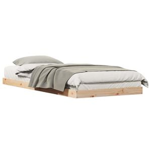 vidaXL Gulvsengramme Naturlig 90 x 220 cm Massiv furu