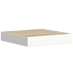 vidaXL Flytende vegghylle eik og hvit 23x23,5x3,8 cm MDF