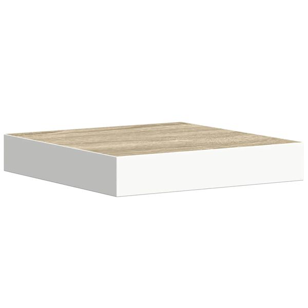 vidaXL Flytende vegghylle eik og hvit 23x23,5x3,8 cm MDF