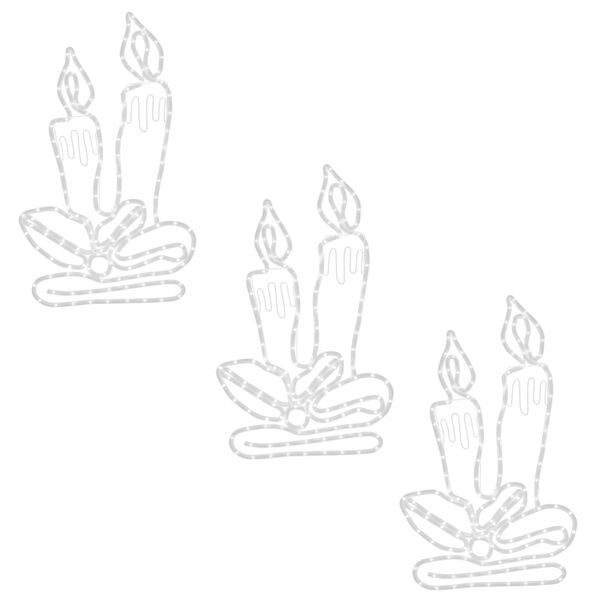 vidaXL Levende lys julefigurer med 144 LED 3 stk 70x42 cm