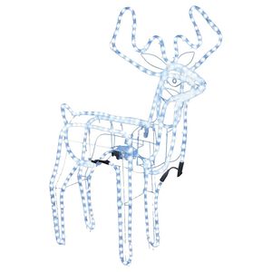 vidaXL Julereinsdyrfigur bevegelig hode kaldhvit 76x42x87 cm