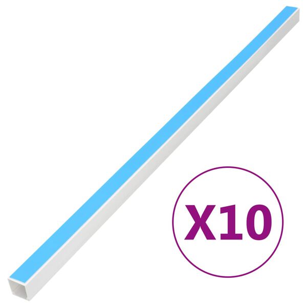 vidaXL Kabelkanaler selvklebende 30x15 mm 10 m PVC