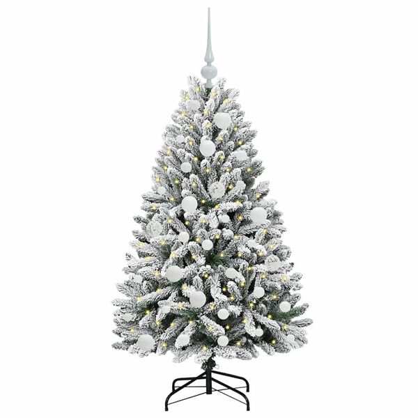 vidaXL Kunstig juletre med 150 LED Gr&oslash;nn og hvit 120 cm PVC og metall
