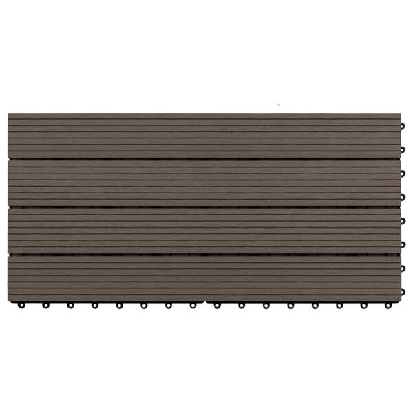 vidaXL Terrassebord 6 stk WPC 60x30 cm 1,08 m² mørkebrun